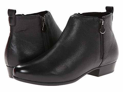 Women's Lexi Black Kid/Print Leather Bootie - Orleans Shoe Co.