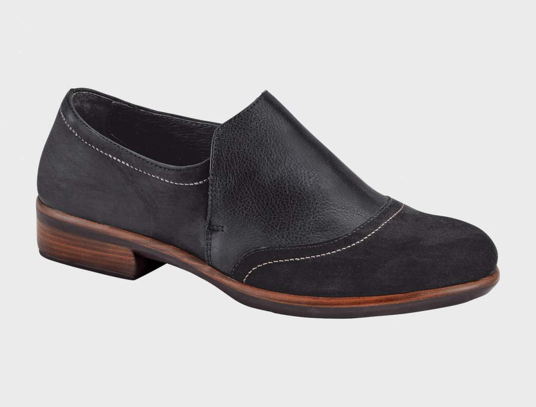 Women's Naot Angin Black Velvet Nubuck/Soft Black Lthr/Oily Coal Nubuck - Orleans Shoe Co.