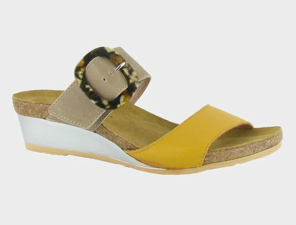 Naot Women’s Kingdom Marigold Khaki Beige Leather - Orleans Shoe Co.