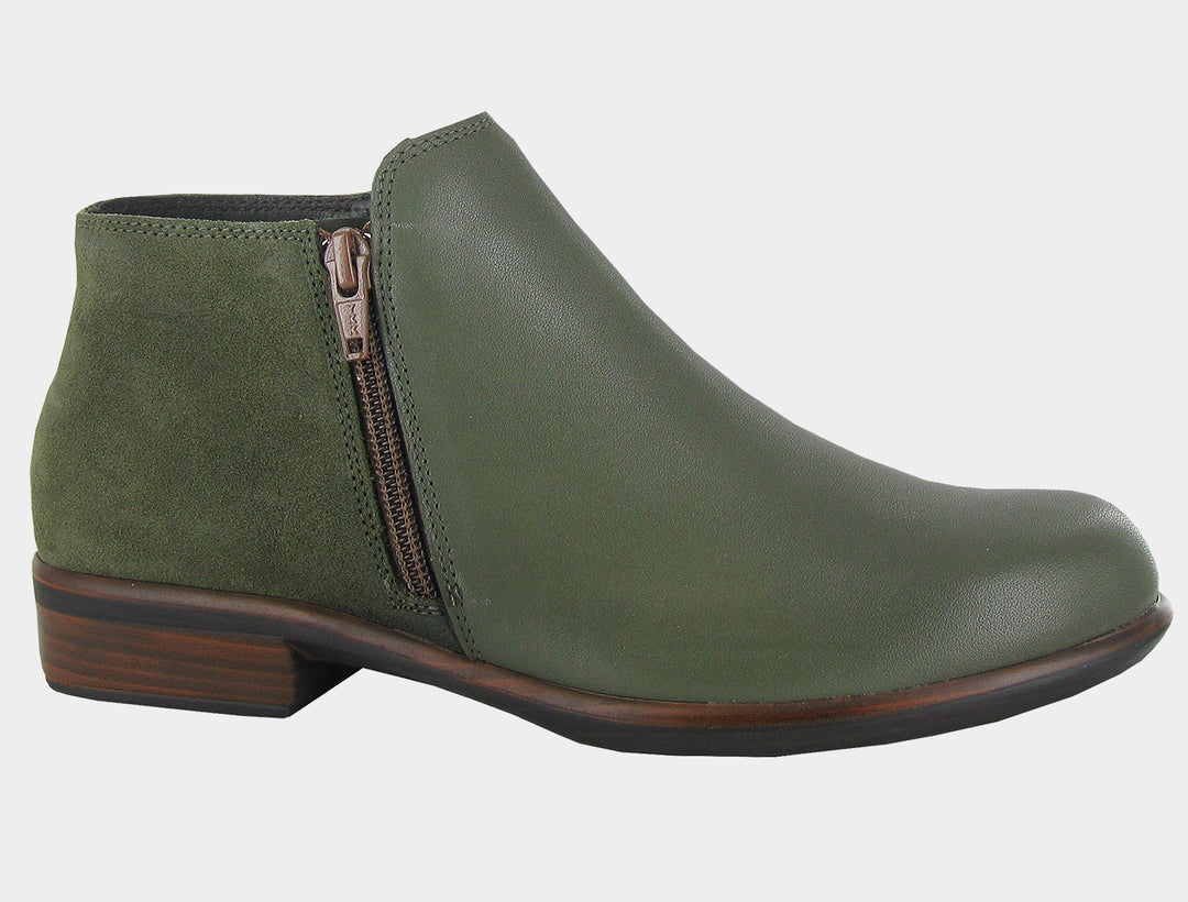 Women's Naot Helm Soft Green Leather Oily Olive Suede - Orleans Shoe Co.