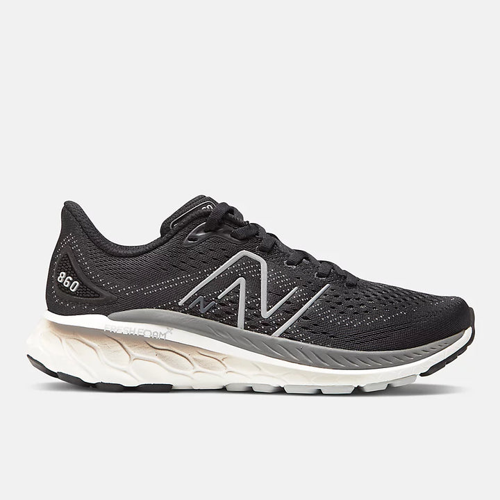 Women's New Balance Fresh Foam X W860K13 Black White Castlerock - Orleans Shoe Co.