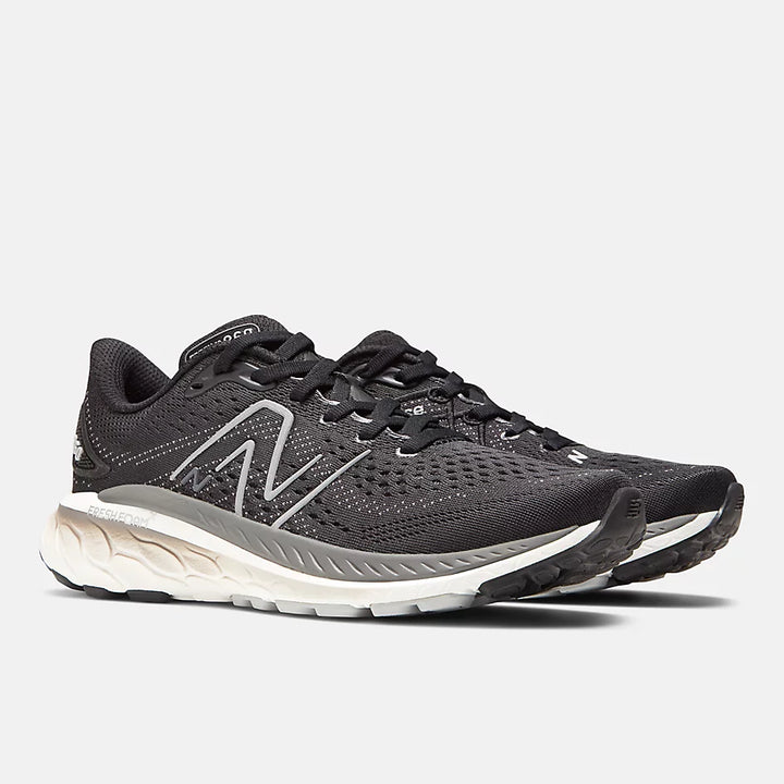 Women's New Balance Fresh Foam X W860K13 Black White Castlerock - Orleans Shoe Co.