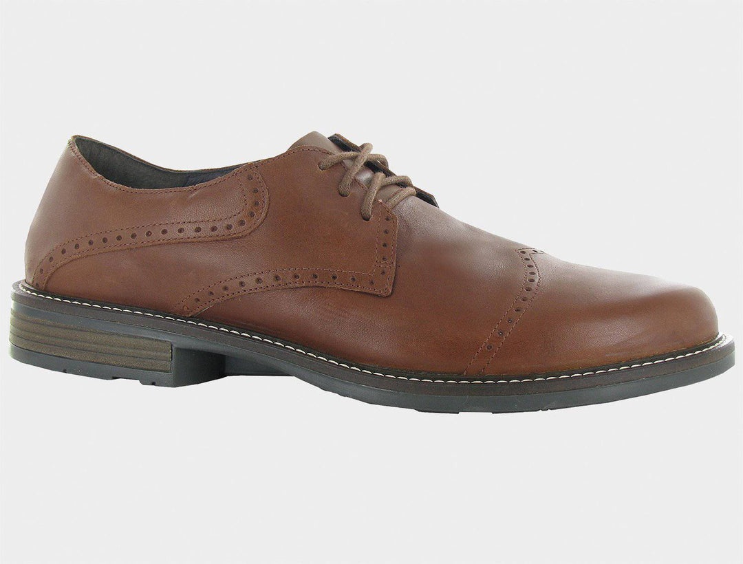 Men's Naot Leader Soft Chestnut Leather Lace Up Loafers - Orleans Shoe Co.