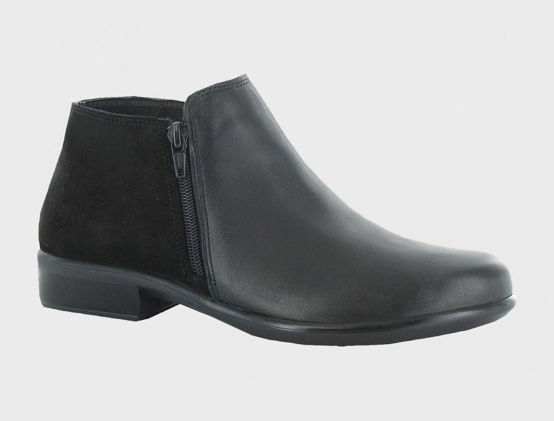 Women's Helm Black Leather/Black Suede Ankle Boot - Orleans Shoe Co.