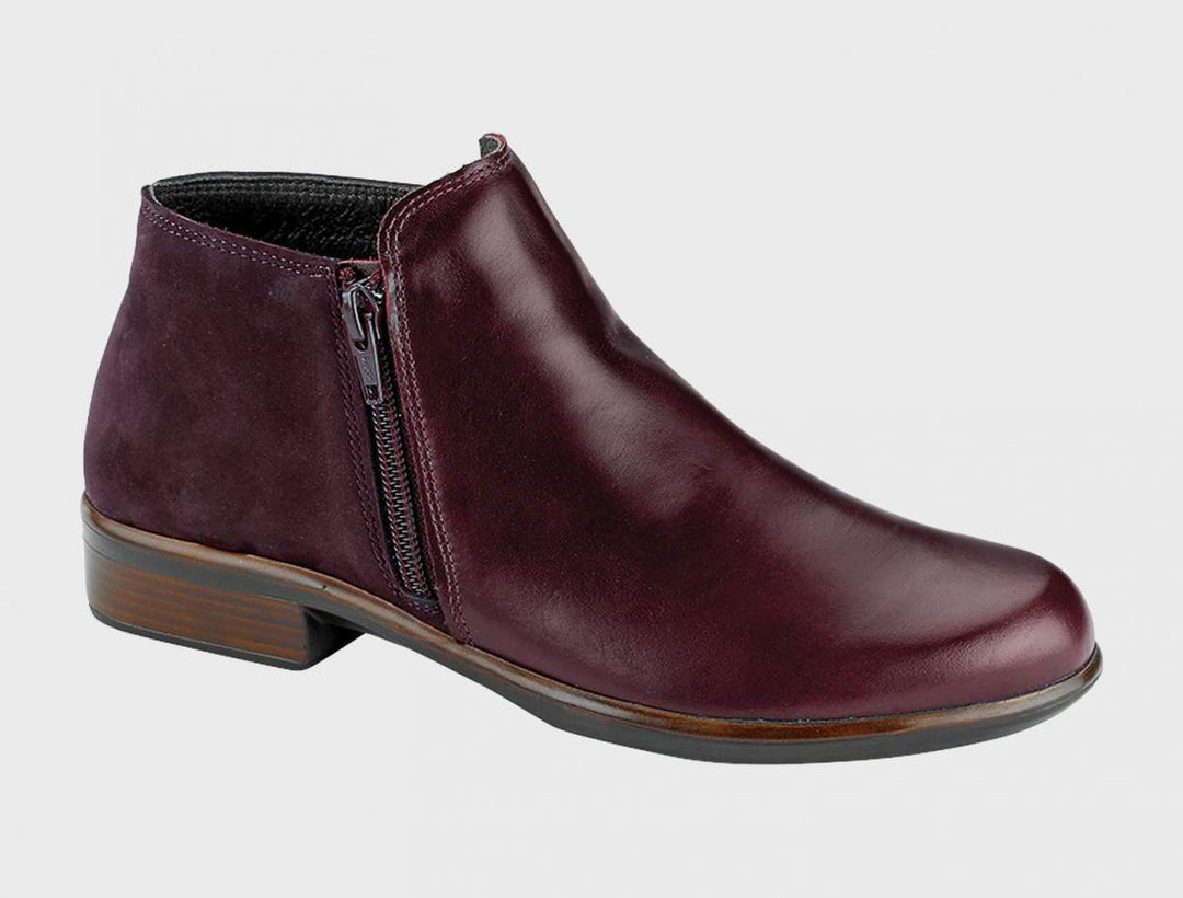 Women's Helm Bordeaux Leather/Violet Nubuck Ankle Boot - Orleans Shoe Co.