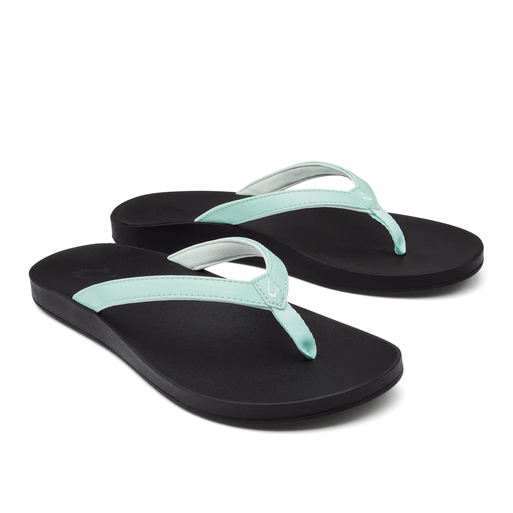 Olukai Women’s Puawe Sea Glass Black - Orleans Shoe Co.