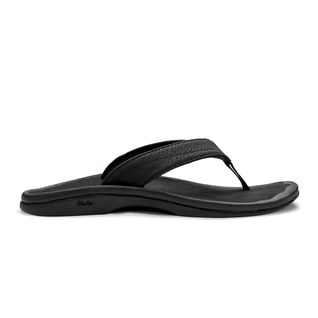 Olukai Women's Ohana Flip Flop Slip On Sandal Black/Black