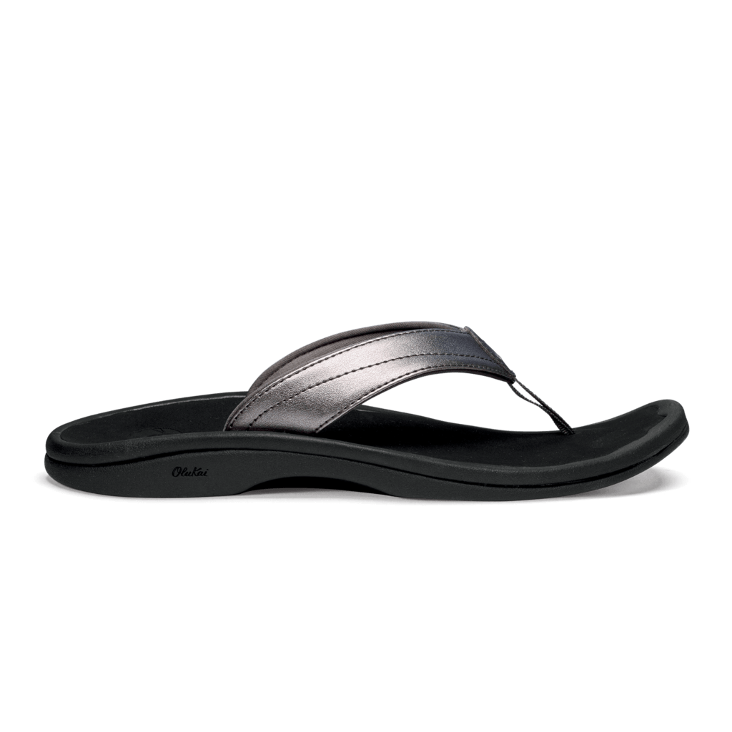 Women's Ohana Pewter/Black Flip-Flop - Orleans Shoe Co.
