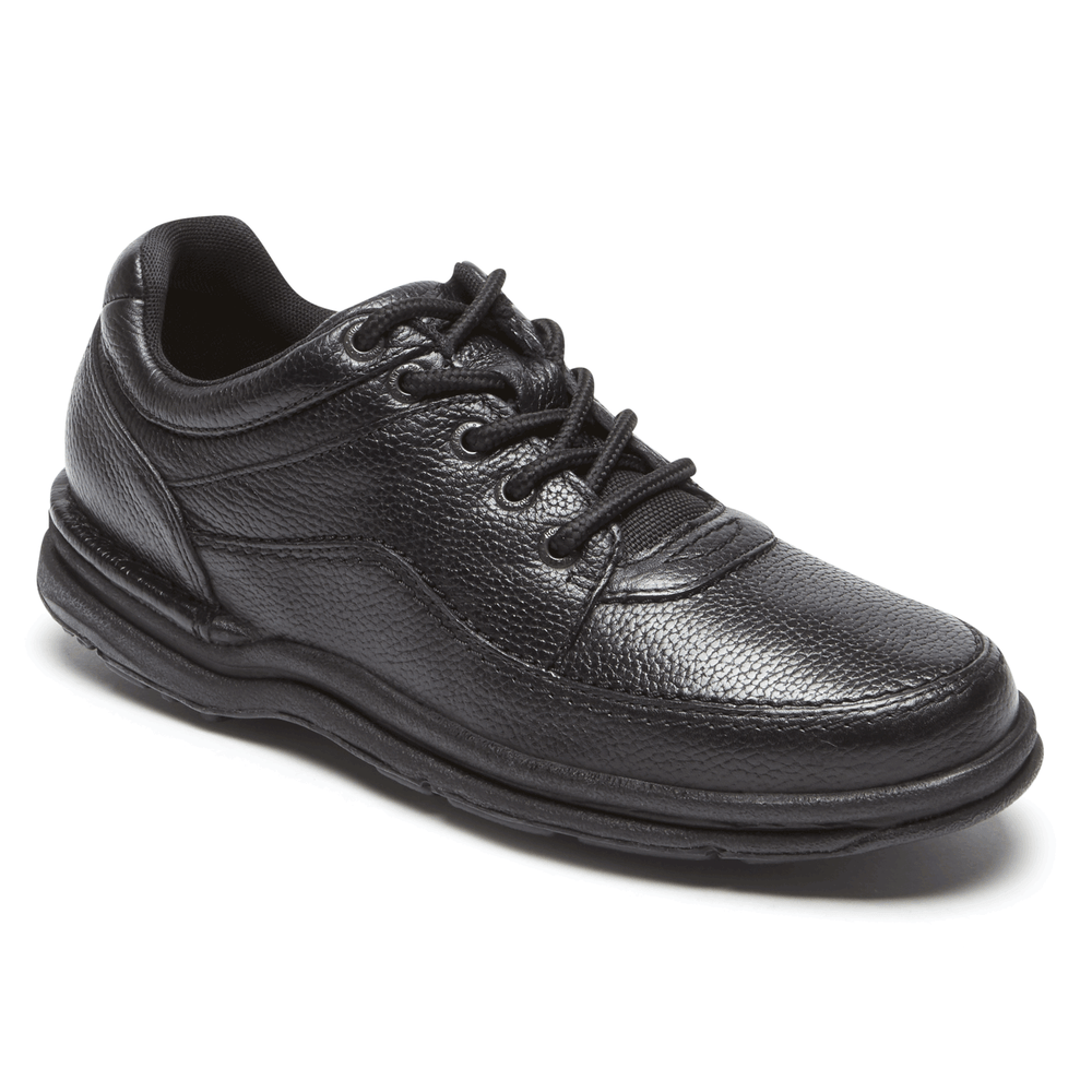 Rockport World Tour Classic Black Tumbled Leather Walking Shoe
