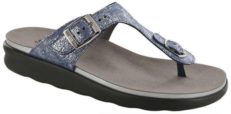 Women's Sanibel Silver/Blue Sandal - Orleans Shoe Co.