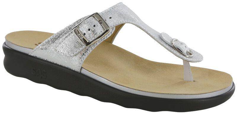 Women's Sanibel Shiny Silver Sandal - Orleans Shoe Co.