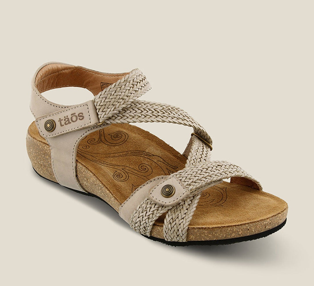Trulie Wedge Sandal Stone - Orleans Shoe Co.