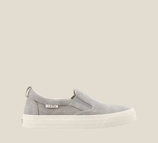 Women's Rubber Soul Grey Wash Canvas Slip-On - Orleans Shoe Co.