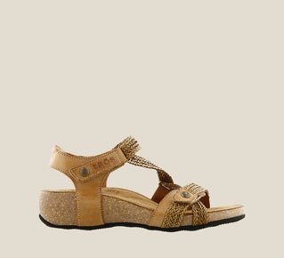 Women's Trulie Camel Adjustable Sandal - Orleans Shoe Co.