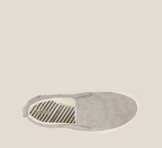 Women's Rubber Soul Grey Wash Canvas Slip-On - Orleans Shoe Co.