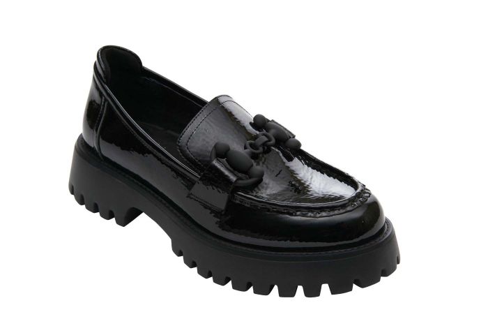 Women's Vaneli Zeva Chunky Loafer Black Naplak - Orleans Shoe Co.