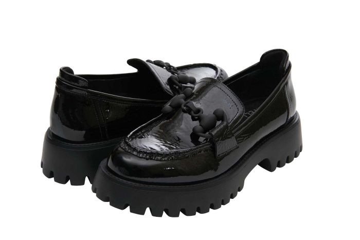 Women's Vaneli Zeva Chunky Loafer Black Naplak - Orleans Shoe Co.