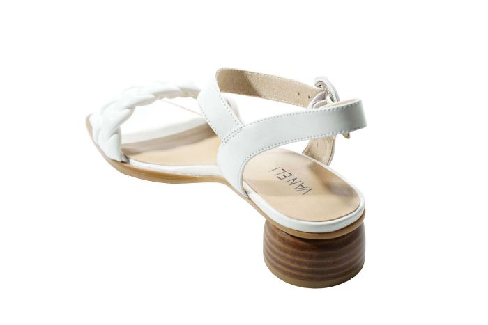 Vaneli Women’s Kalee White Woven Nappa Combo - Orleans Shoe Co.