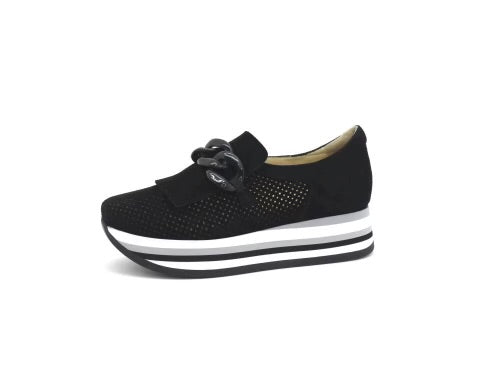 Softwaves Women's Caddie Platform Loafers Black - Orleans Shoe Co.