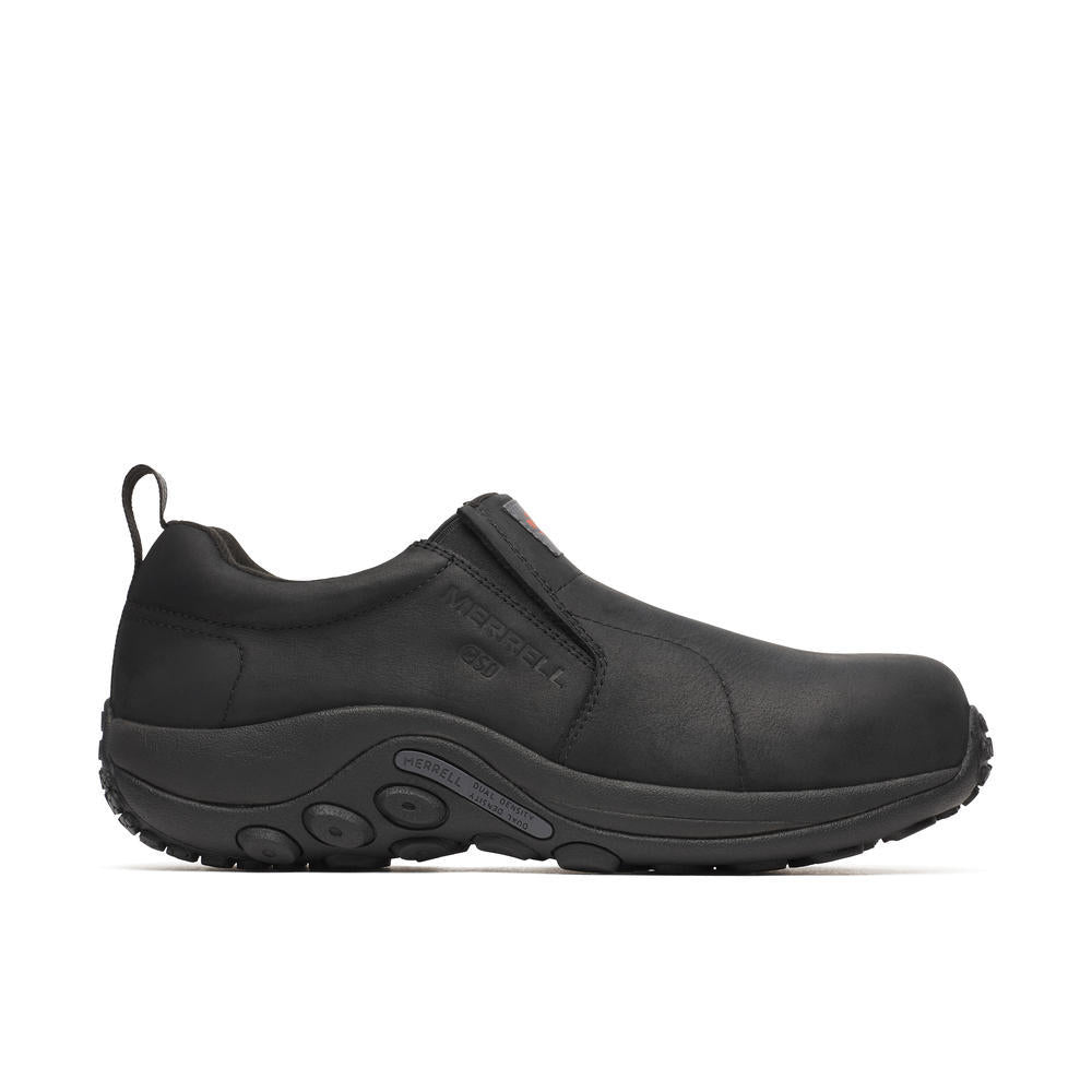 Merrell Men's Jungle Moc Leather Hi-Vis Carbon Fiber Static Dissipative 10 Low Black - Orleans Shoe Co.
