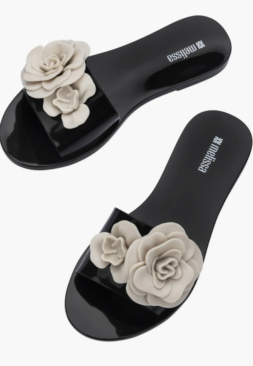 Melissa Women's Babe Petals Black Beige - Orleans Shoe Co.