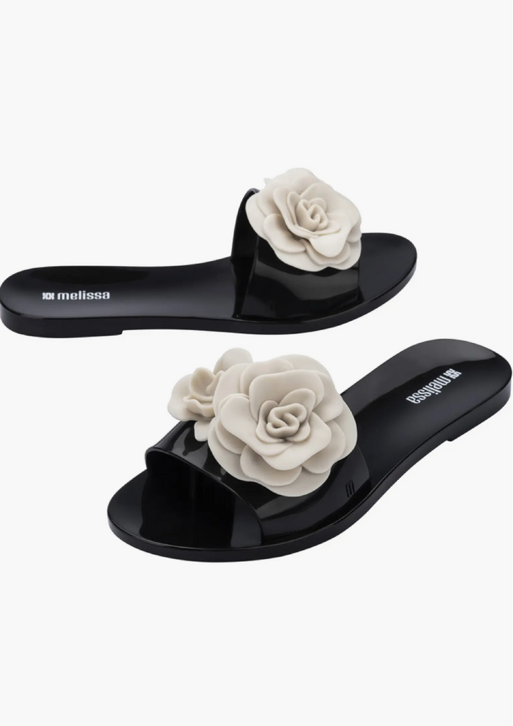 Melissa Women's Babe Petals Black Beige - Orleans Shoe Co.