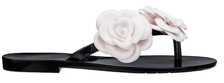 Melissa Women's Harmonic Petals Black Beige - Orleans Shoe Co.