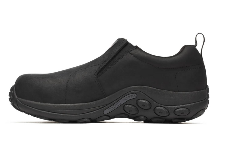 Merrell Men's Jungle Moc Leather Hi-Vis Carbon Fiber Static Dissipative 10 Low Black - Orleans Shoe Co.
