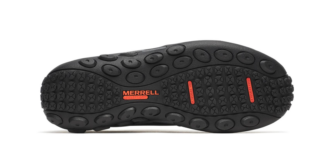 Merrell Men's Jungle Moc Leather Hi-Vis Carbon Fiber Static Dissipative 10 Low Black - Orleans Shoe Co.