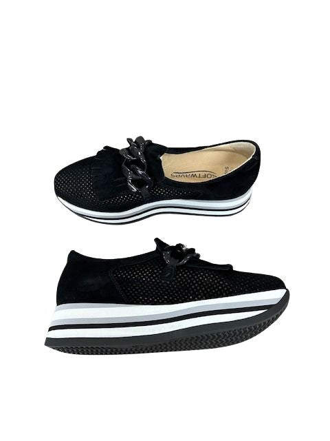 Softwaves Women's Caddie Platform Loafers Black – Orleans