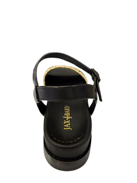 Jax & Bard Women's Ambitious Beige Raffia Black - Orleans Shoe Co.