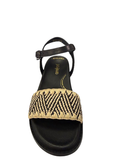 Jax & Bard Women's Ambitious Beige Raffia Black - Orleans Shoe Co.