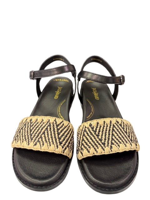Jax & Bard Women's Ambitious Beige Raffia Black - Orleans Shoe Co.