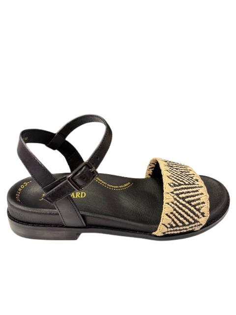 Jax & Bard Women's Ambitious Beige Raffia Black - Orleans Shoe Co.