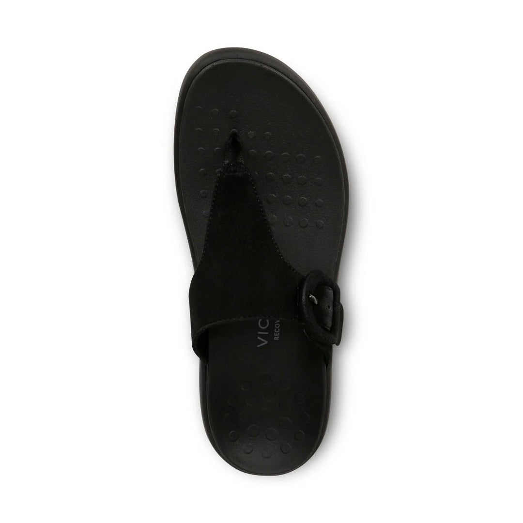 Vionic Women’s Activate Recovery Sandal Black Suede - Orleans Shoe Co.