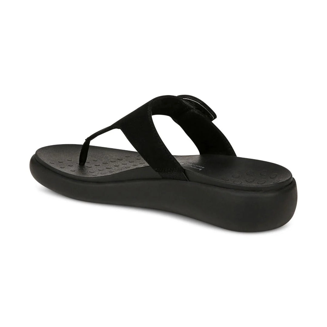 Vionic Women’s Activate Recovery Sandal Black Suede - Orleans Shoe Co.