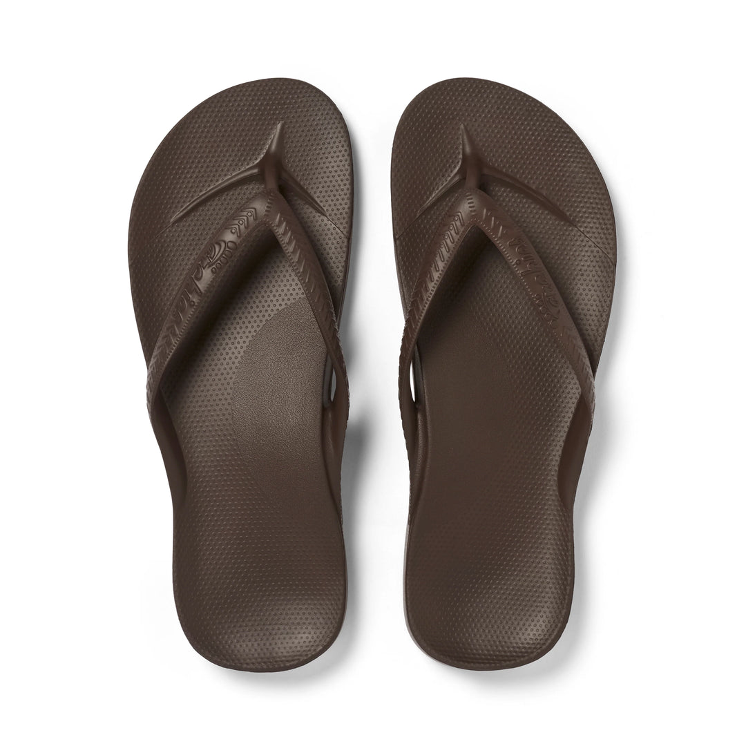 Archies Arch Support Flip Flops Brown - Orleans Shoe Co.