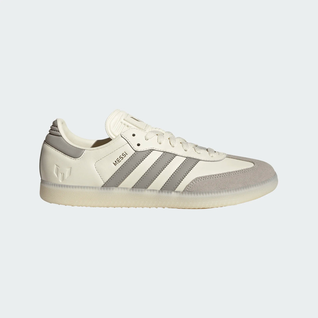 Adidas Men's Samba Messi Cream White Light Brown Gold Metallic JQ0266 - Orleans Shoe Co.