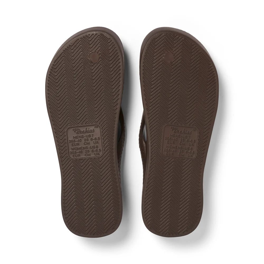 Archies Arch Support Flip Flops Brown - Orleans Shoe Co.