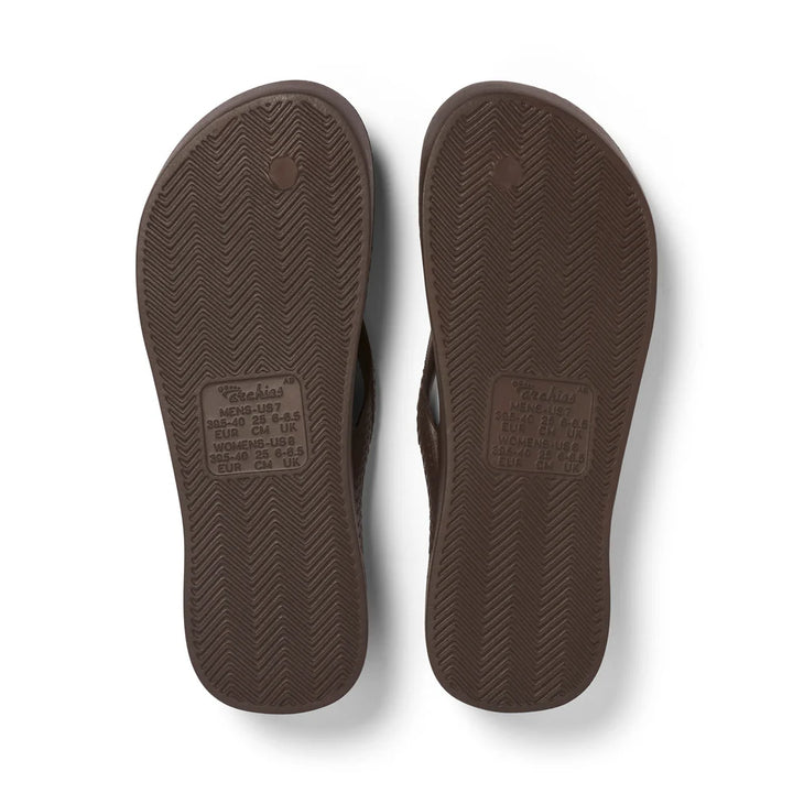 Archies Arch Support Flip Flops Brown - Orleans Shoe Co.