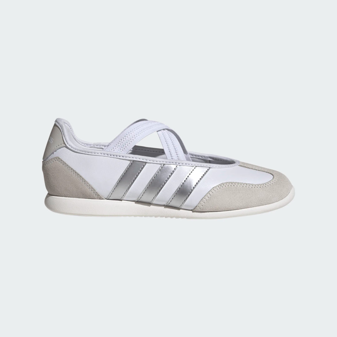 Adidas Women's Barreda Mary Jane Cloud White Silver Metallic Off White HQ7400 - Orleans Shoe Co.
