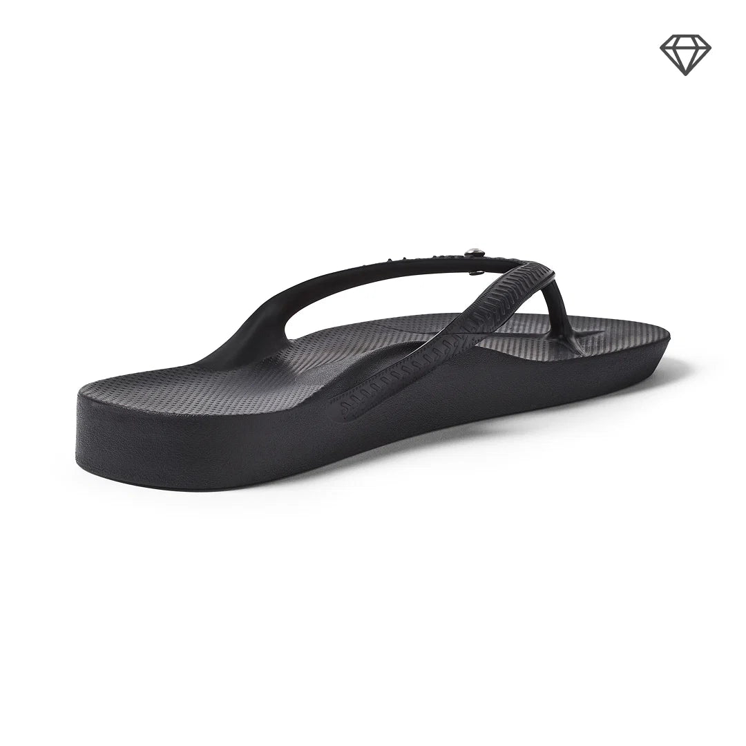 Archies Arch Support Flip Flops Black Crystal - Orleans Shoe Co.