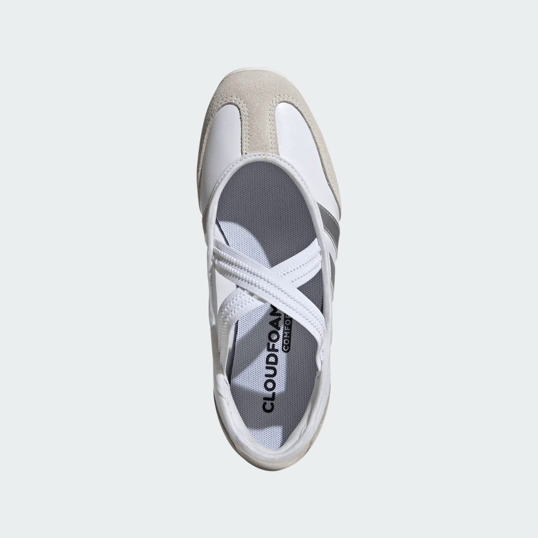Adidas Women's Barreda Mary Jane Cloud White Silver Metallic Off White HQ7400 - Orleans Shoe Co.