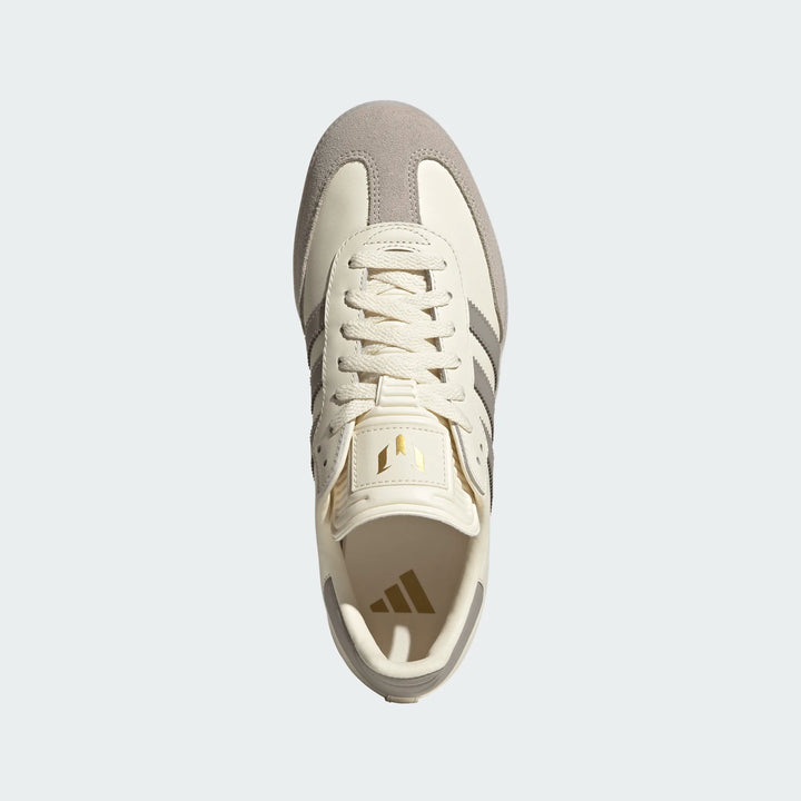 Adidas Men's Samba Messi Cream White Light Brown Gold Metallic JQ0266 - Orleans Shoe Co.