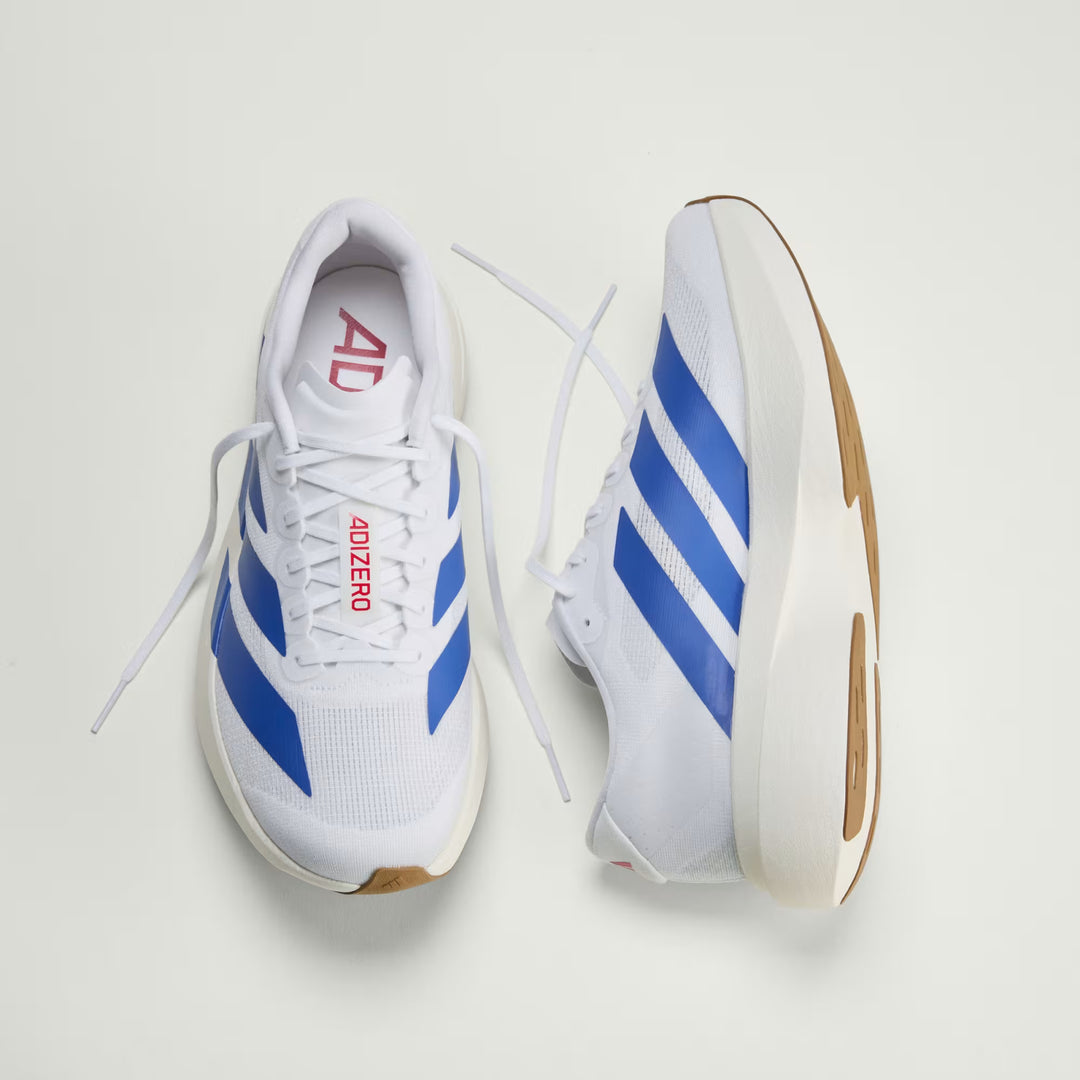 Adidas Men's Adizero Evo SL White Royal Blue Pure Ruby JS4494