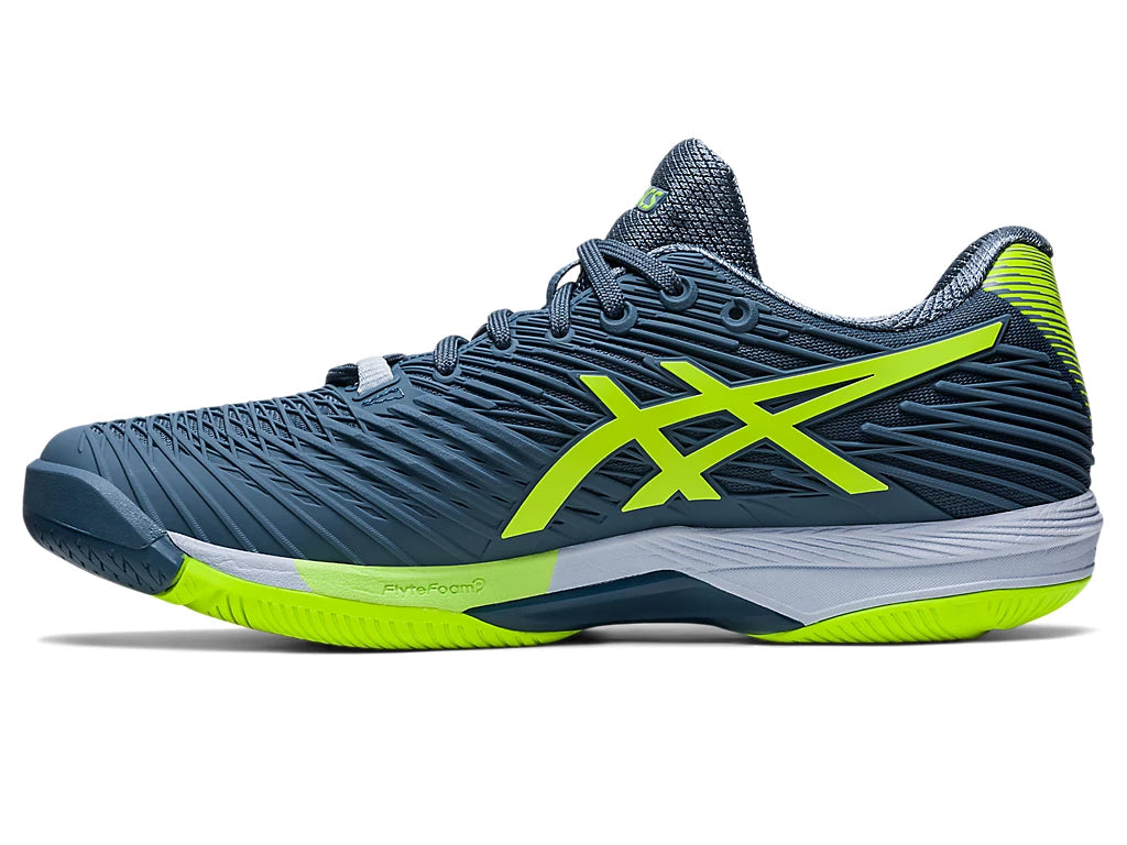 ASICS Men’s Solution Speed FF2 Steel Blue Hazard Green - Orleans Shoe Co.