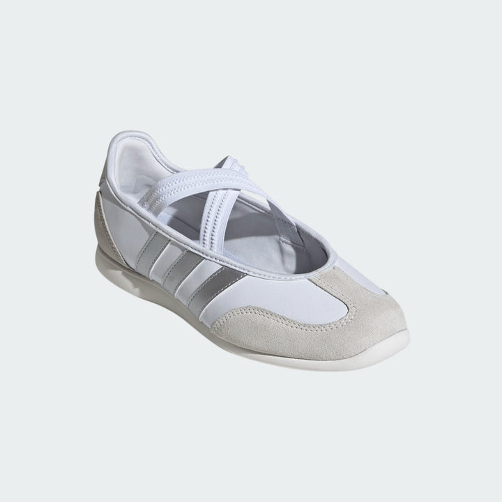 Adidas Women's Barreda Mary Jane Cloud White Silver Metallic Off White HQ7400 - Orleans Shoe Co.