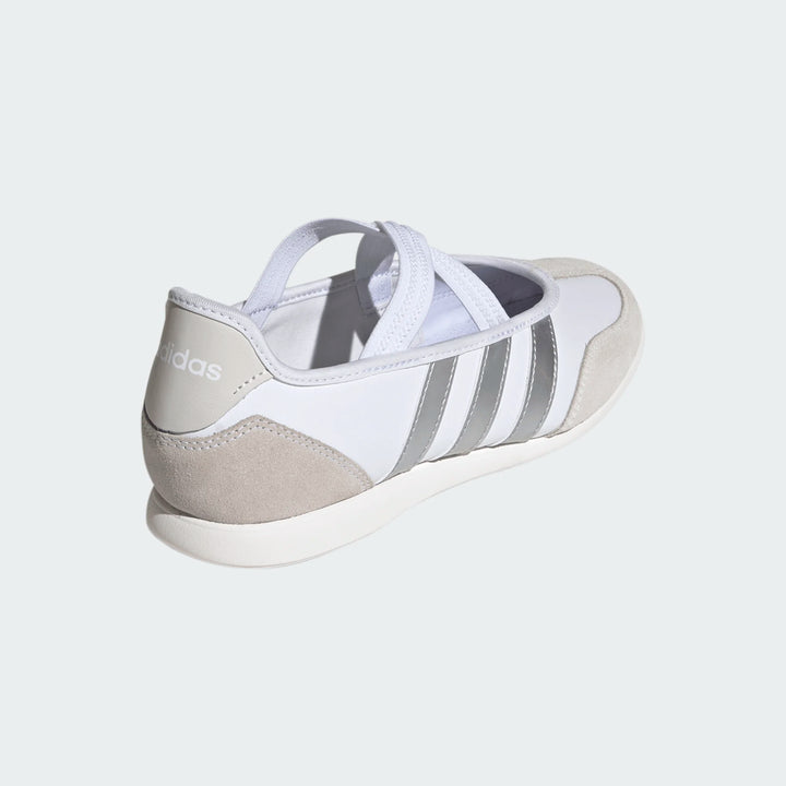 Adidas Women's Barreda Mary Jane Cloud White Silver Metallic Off White HQ7400 - Orleans Shoe Co.