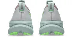 Asics Women's Gel Nimbus 28 Cloud Grey Illuminate Green - Orleans Shoe Co.