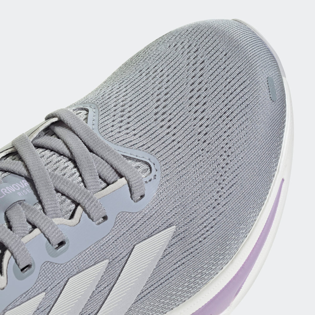 Adidas Women's Supernova Rise 2 Halo Silver Dash Grey Powder Plum JQ7689 - Orleans Shoe Co.